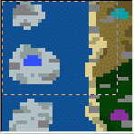The surface of the map "Ice island of three"
