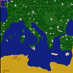 The surface of the map "The Mediterran"