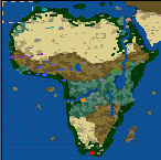 The surface of the map "Afrika"