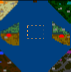 The surface of the map "Alone against four"