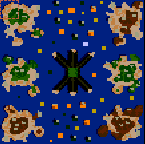 The surface of the map "Whimsy Islands"