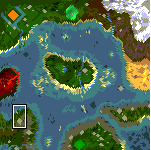 The surface of the map "Treasure Island"