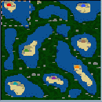 The surface of the map "Land of Lakes"