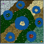 The surface of the map "Seven Lakes"