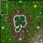The surface of the map "Death and clover"